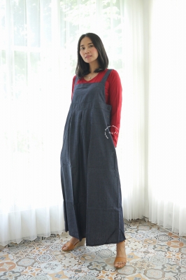 Fosa Long Dress Baju Hamil Menyusui Overall - HO 72 Inner Merah